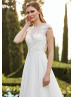 Cap Sleeve Ivory Lace Chiffon Butterfly Back Wedding Dress Cap Sleeve Ivory Lace Chiffon Butterfly Back Wedding Dress